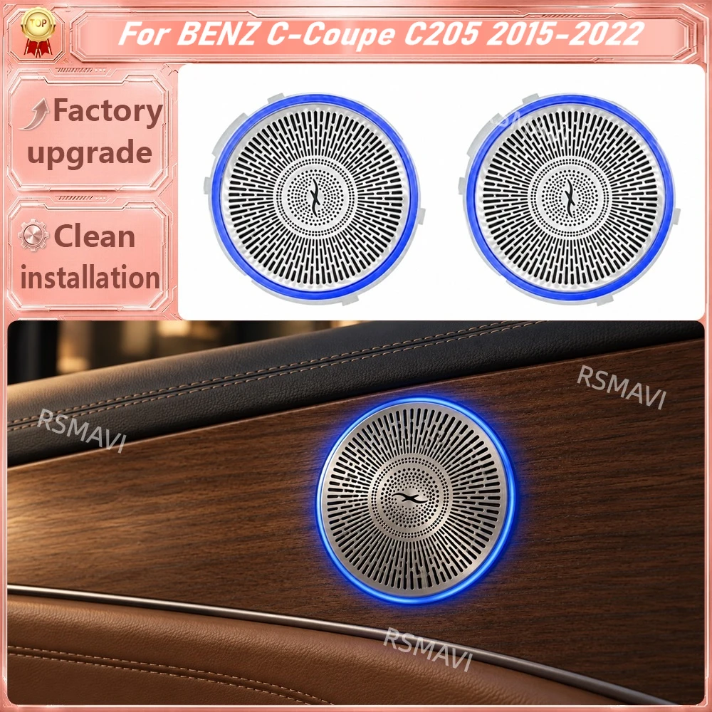 2nd Gen Midrange Speaker Covers with Ambient Lighting Compatible with Mercedes-Benz C-Class Coupe 2015–2021 2-Door Models