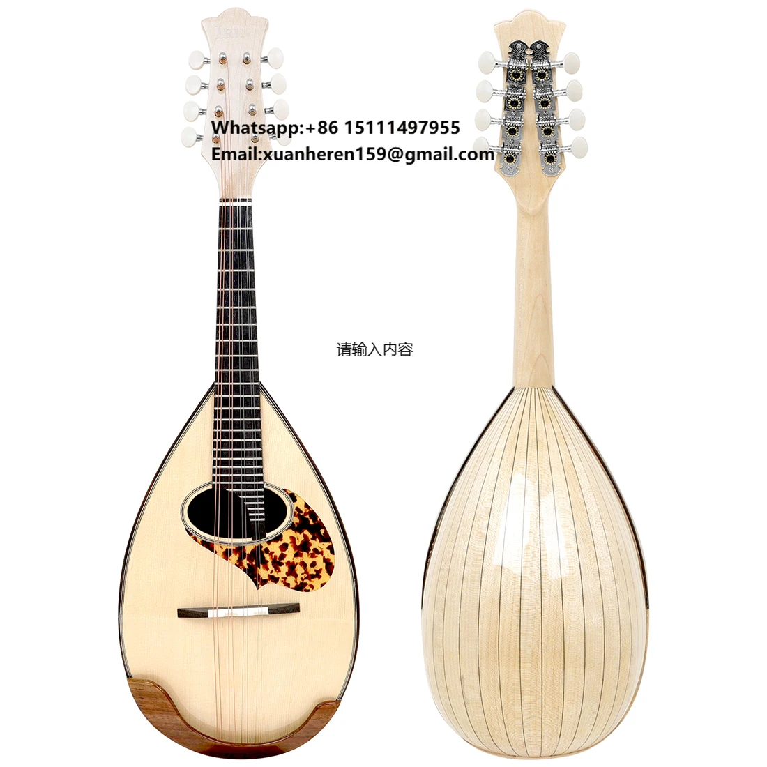 Japanese Maple Gourd Shaped Mandolin Wood Color Excellent Appearance Suitable for High-quality Houshold Practice