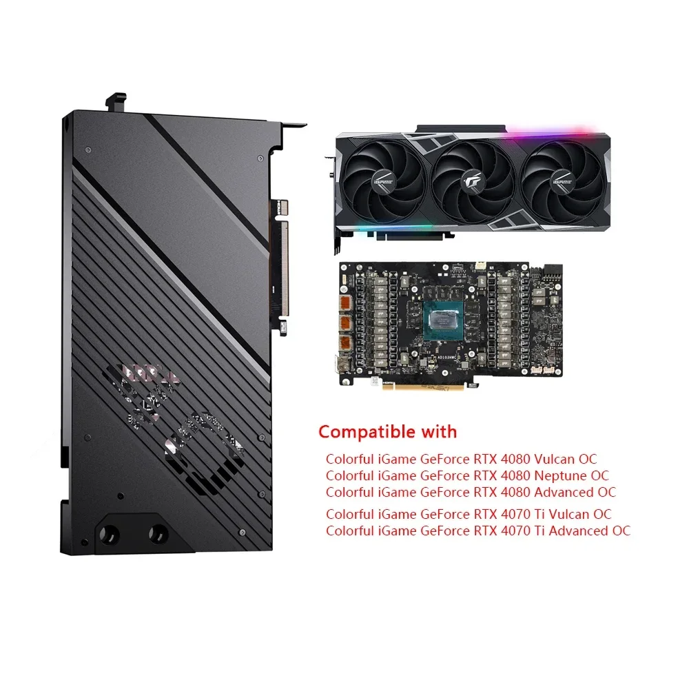 Granzon Water Block for Colorful GeForce RTX 4070Ti 4080 Vulcan /Neptune /Advanced OC GPU Card /Prevent Corrosion GBN-IG4080VXOC