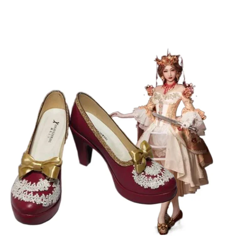 Identity V Marie Cosplay Shoes Comic Halloween Party Madame Red Blood Feast Mrs. Red Cosplay Costume Prop Women High-heel Shoes