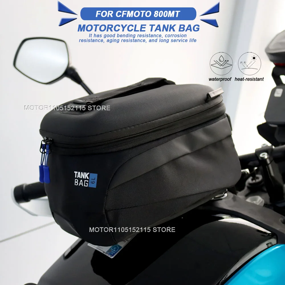 For CFMOTO CF MOTO 800MT MT800 MT CFmoto 800MT Magnetic Motorcycle Tank Bag Waterproof Tool Bag Universal Black