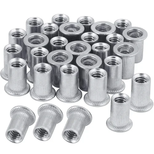 100 Uds aleación de aluminio M3/M4/M5/M6/M8/M10 cabeza plana rosca métrica Rivetnut inserto Nutsert remache tuerca surtido Kit