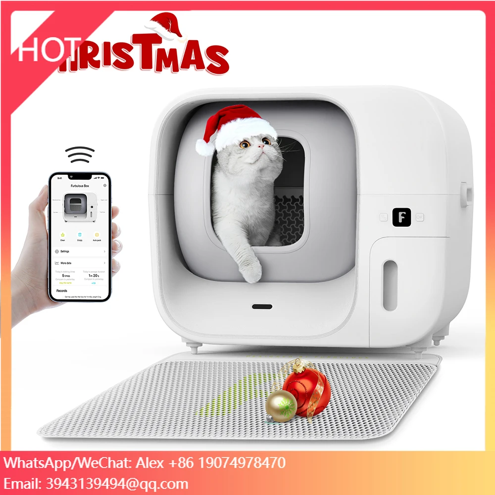 

Furbulous Automatic Cat Box With App Control, 60L Large Safe For Multiple Cats With Odor Removal Deodorant