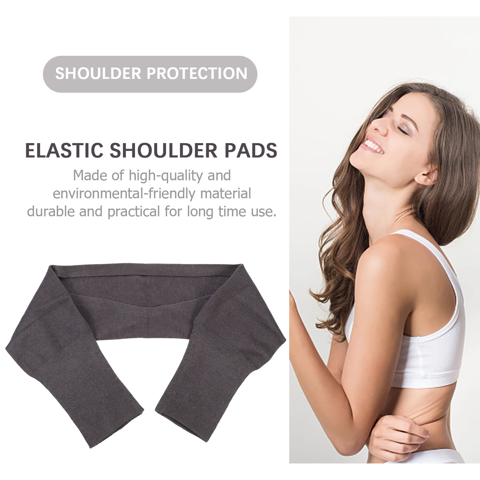 

Cotton Shoulder Pad Dark Gray Cushion Mat Warmer for Men Women Breathing Elastic Pure Cotton Support Muscle Strain Shoulder