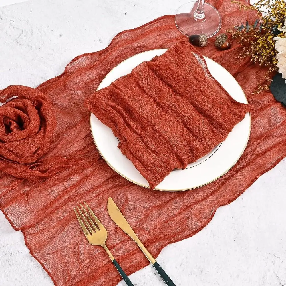 Party Supply Table Decoration Gauze Napkin Reusable Soft Cotton Napkin Solid Color Thin Placemats Banquet
