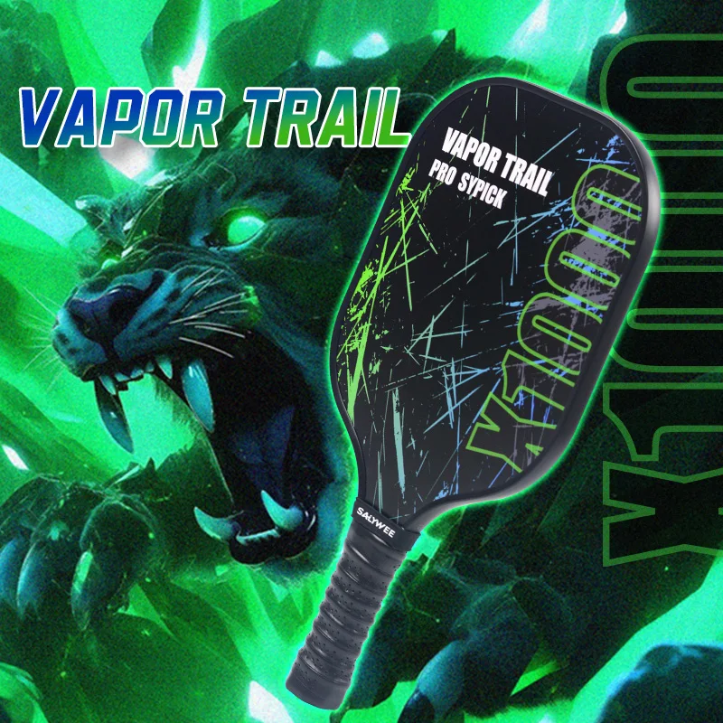 

SALYWEE Pro Pickleball Paddle - X1000, Durable Fiberglass, Prevent Paint Peeling, Black & Neon Green Design, PP Honeycomb Core