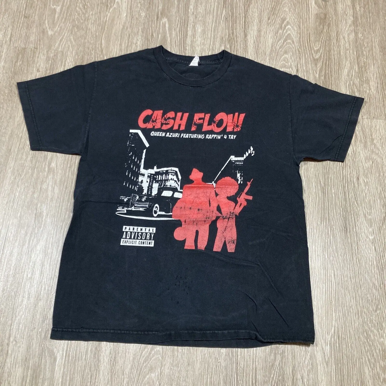 Cash Flow Shirt l Vintage 00s y2k Königin Azuri Rappin '4 Tay Rap Konzert Tour T-Shirt