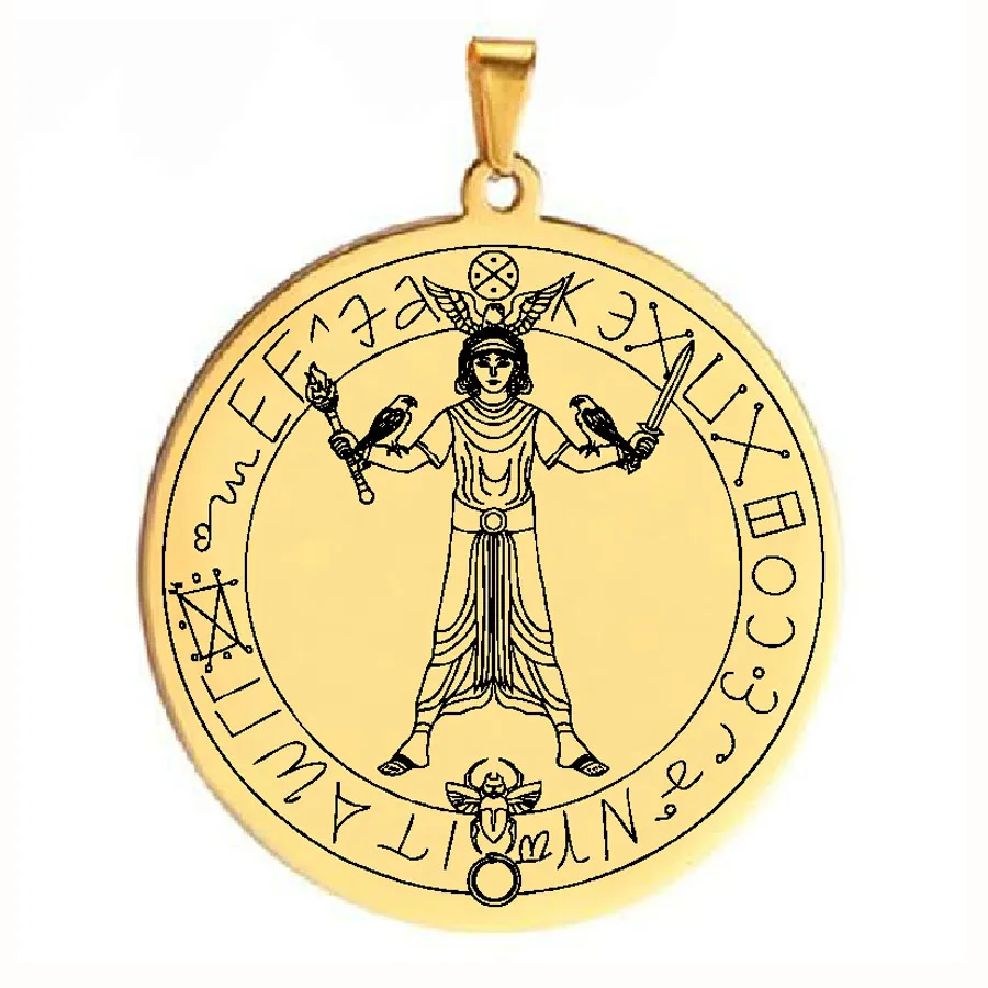 HLSS522 Hecate Greek Goddess of Magic & Witchcraft Laser Cut Talisman Amulet Stainless Steel Pendant Necklace