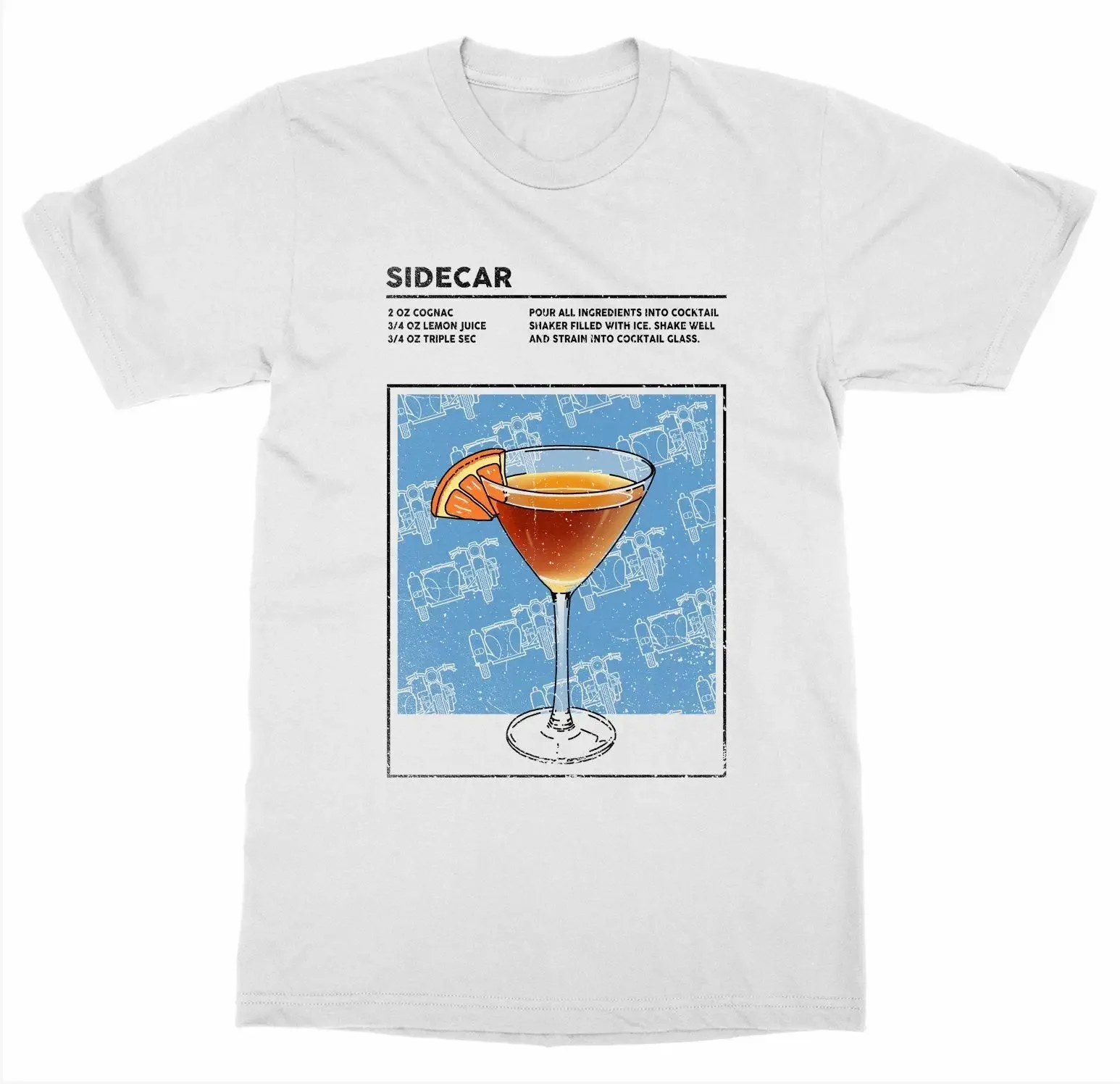 Mixed Drink Sidecar Cocktail Happy Hour Liquor Bartender T-Shirt 100% Cotton O-Neck Short Sleeve Casual Mens T-shirt Size S-3XL