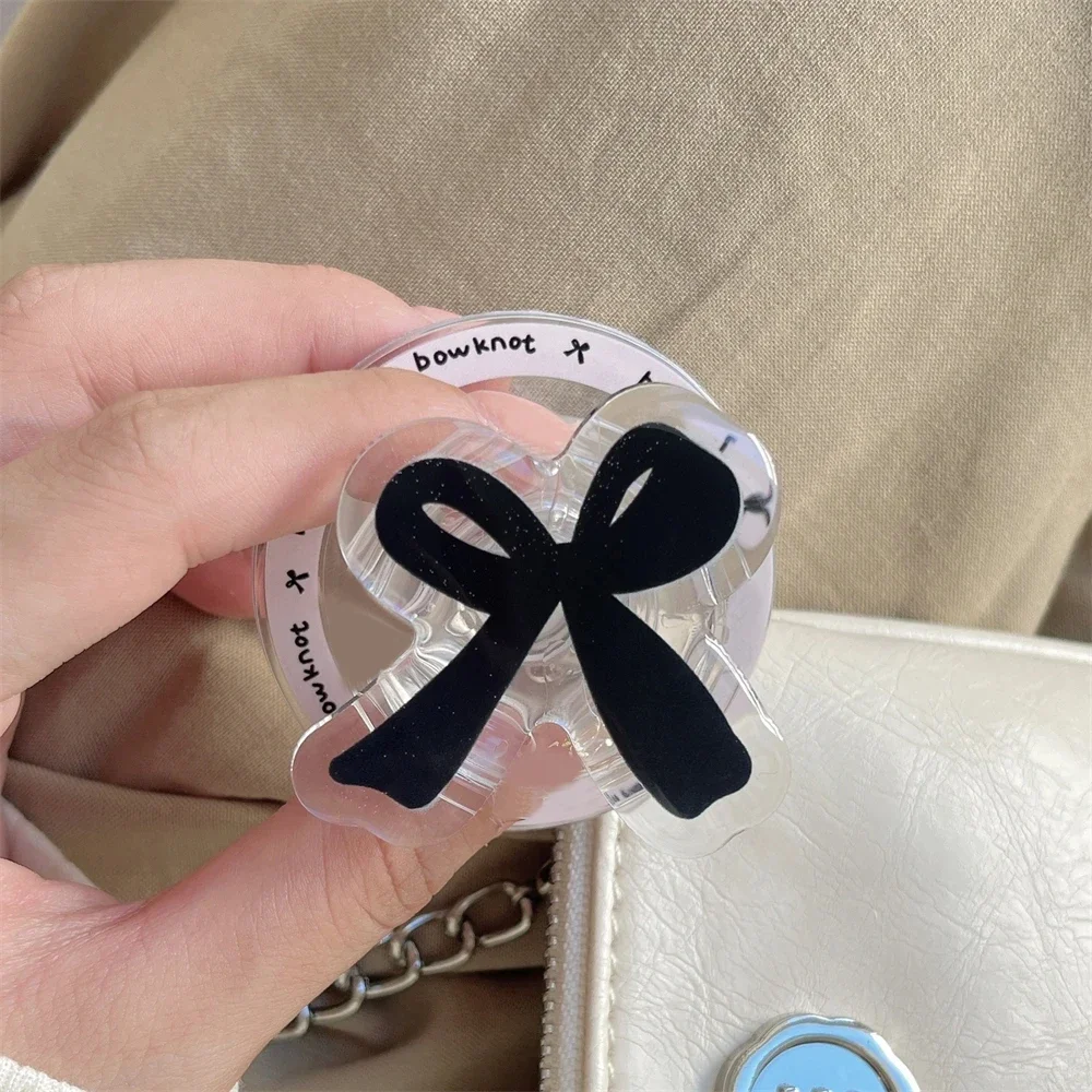 Support coréen mignon Kawaii avec nœud papillon pour téléphone magnétique Magsafe Griptok Grip Tok, étui de chargement sans fil pour IPhone 16 Pro Max