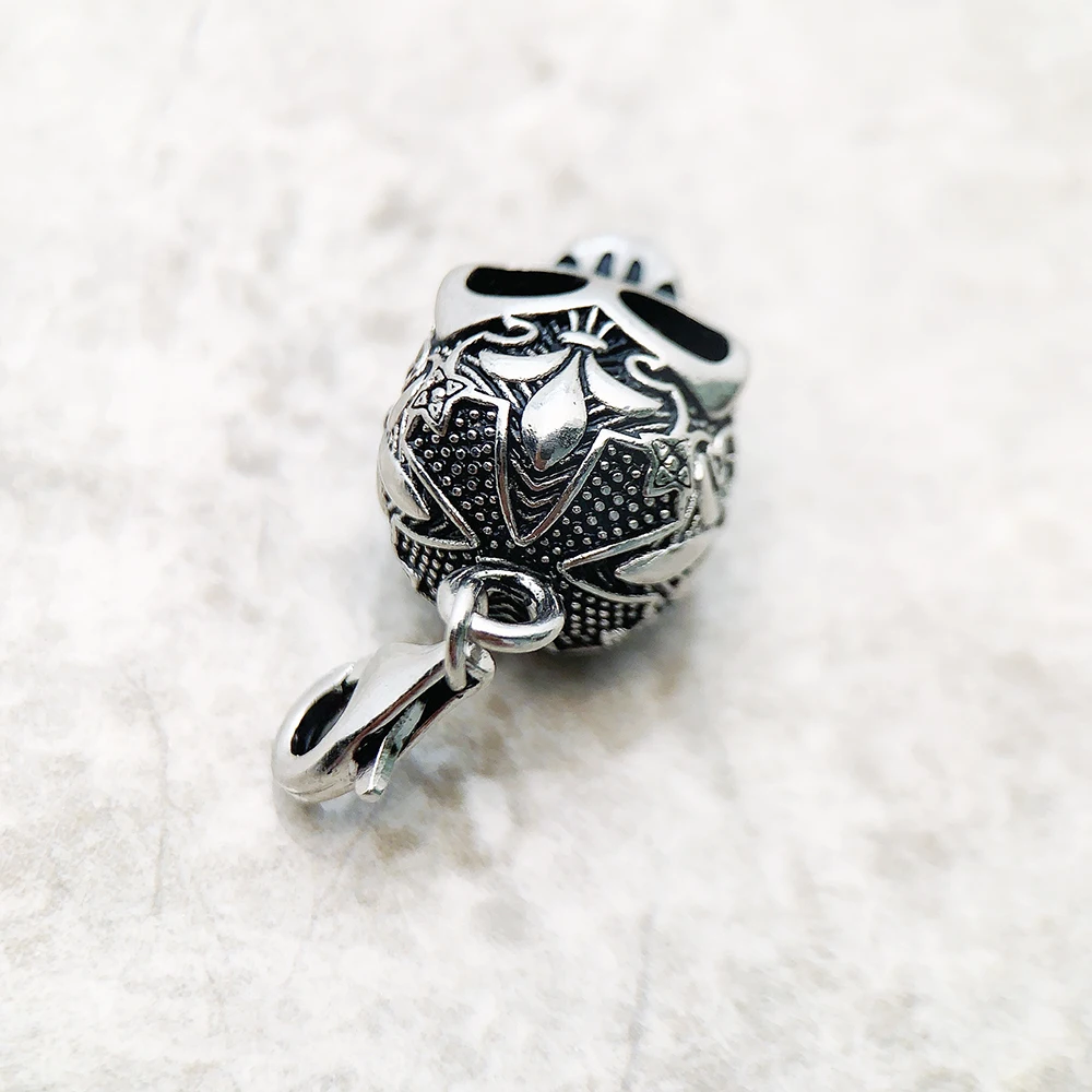 Lily Skull Charm Pendant Winter Fine Jewelry Vintage Punk Reble Gift For Men Women In 925 Sterling Silver