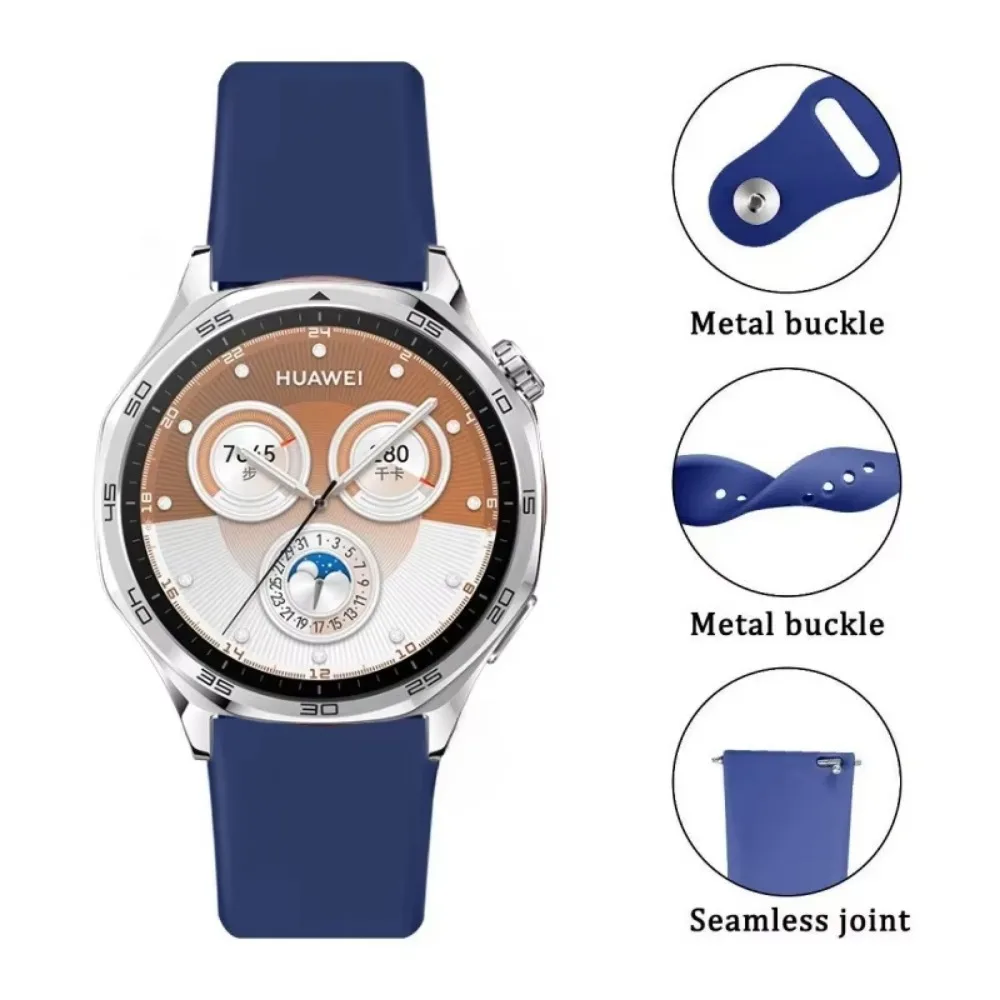 Correa de silicona suave de 18/20/22mm para Huawei Watch GT5/GT5 Pro 46mm 41mm 42mm pulsera cómoda para Huawei Watch GT4 46mm cinturón