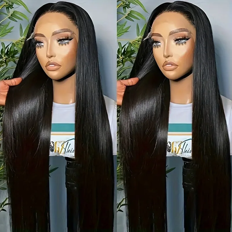 باروكة شعر بشري بدون صمغ بكثافة 200% - شعر مستعار بدانتيل أمامي شفاف عالي الدقة مقاس 13 × 4 بدانتيل أمامي مستقيم بعقدة الداعم للأزياء