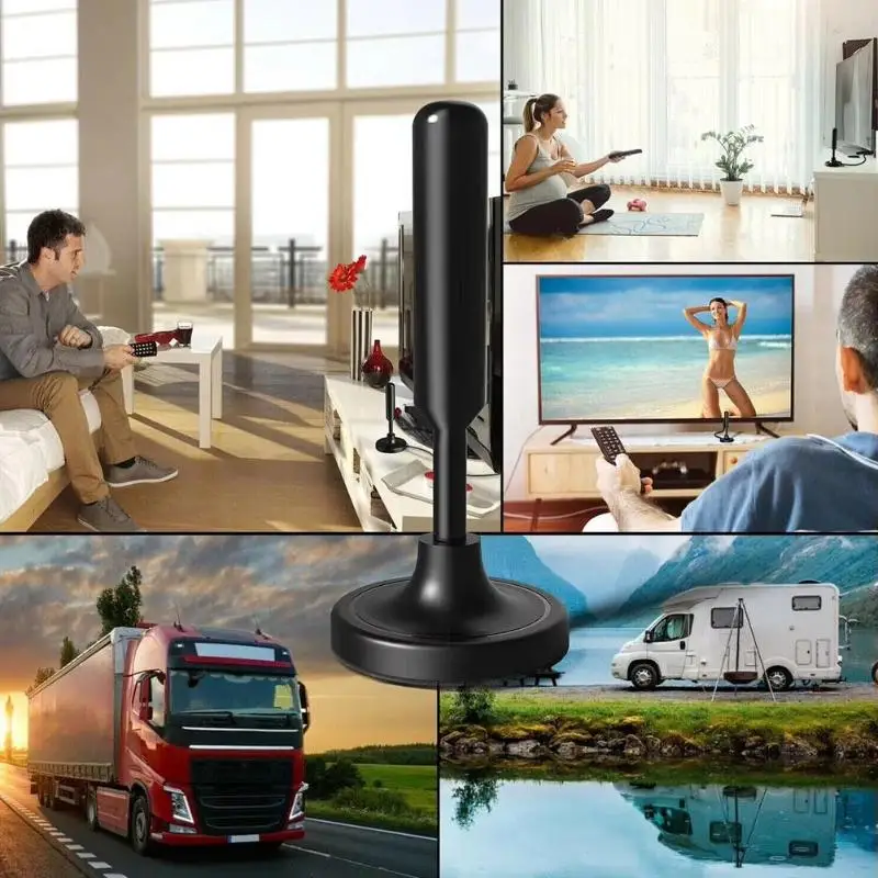 ∘Indoor Digital TV Antenna Signal Amplifier Long Range Receiver Support 720P1080P