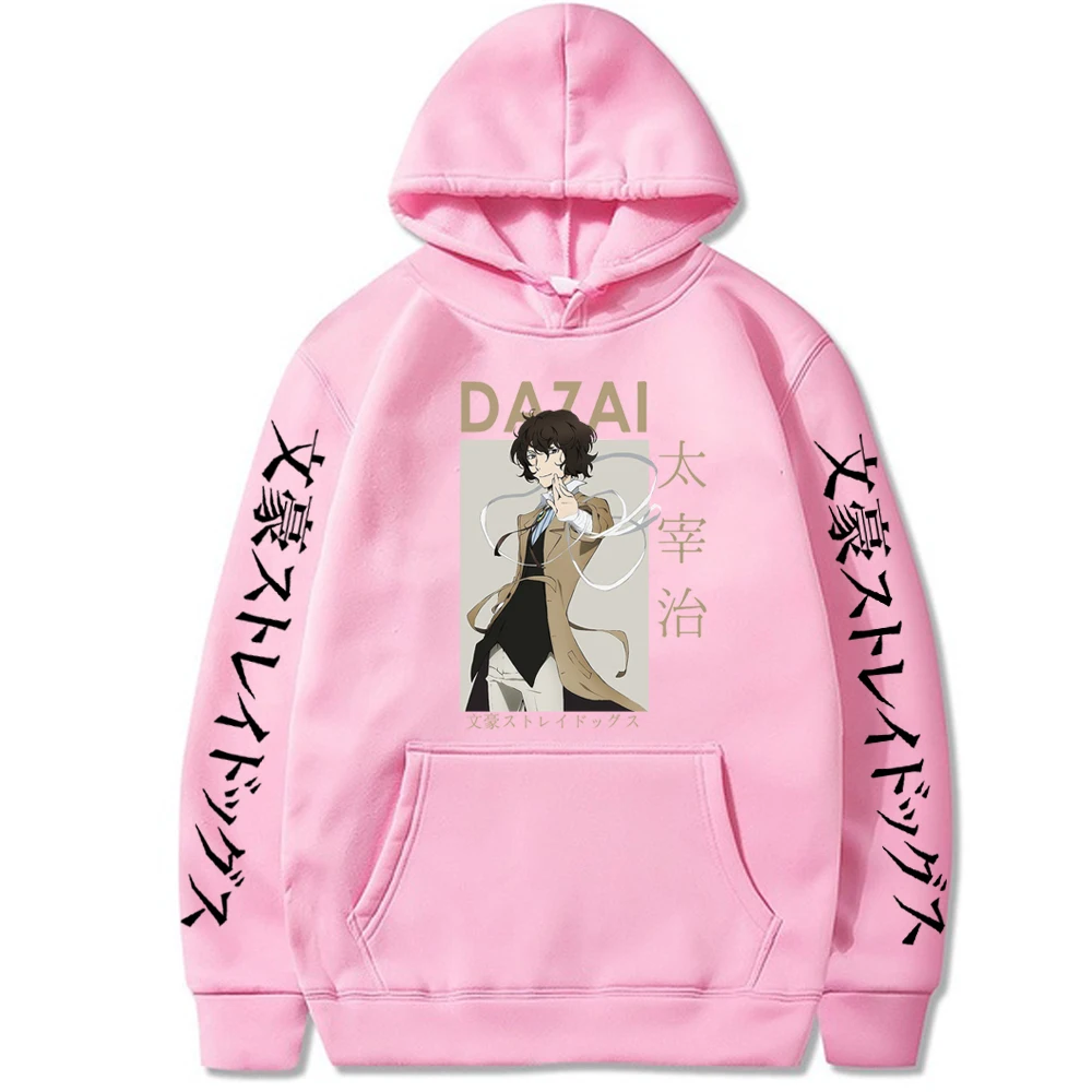 Hoodies Anime Casual para homens e mulheres, impressão Harajuku Osamu Dazai, Bungo Stray Dogs, moletom com capuz Y2K, novo em Bungo