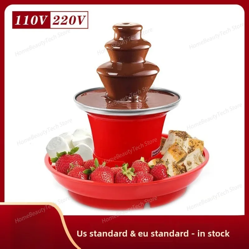 3 Layer Electric Chocolate Fondue Fountain DIY Handmade with Fruits/Nuts/Treats Serving Tray for Weddings Birthday Parties