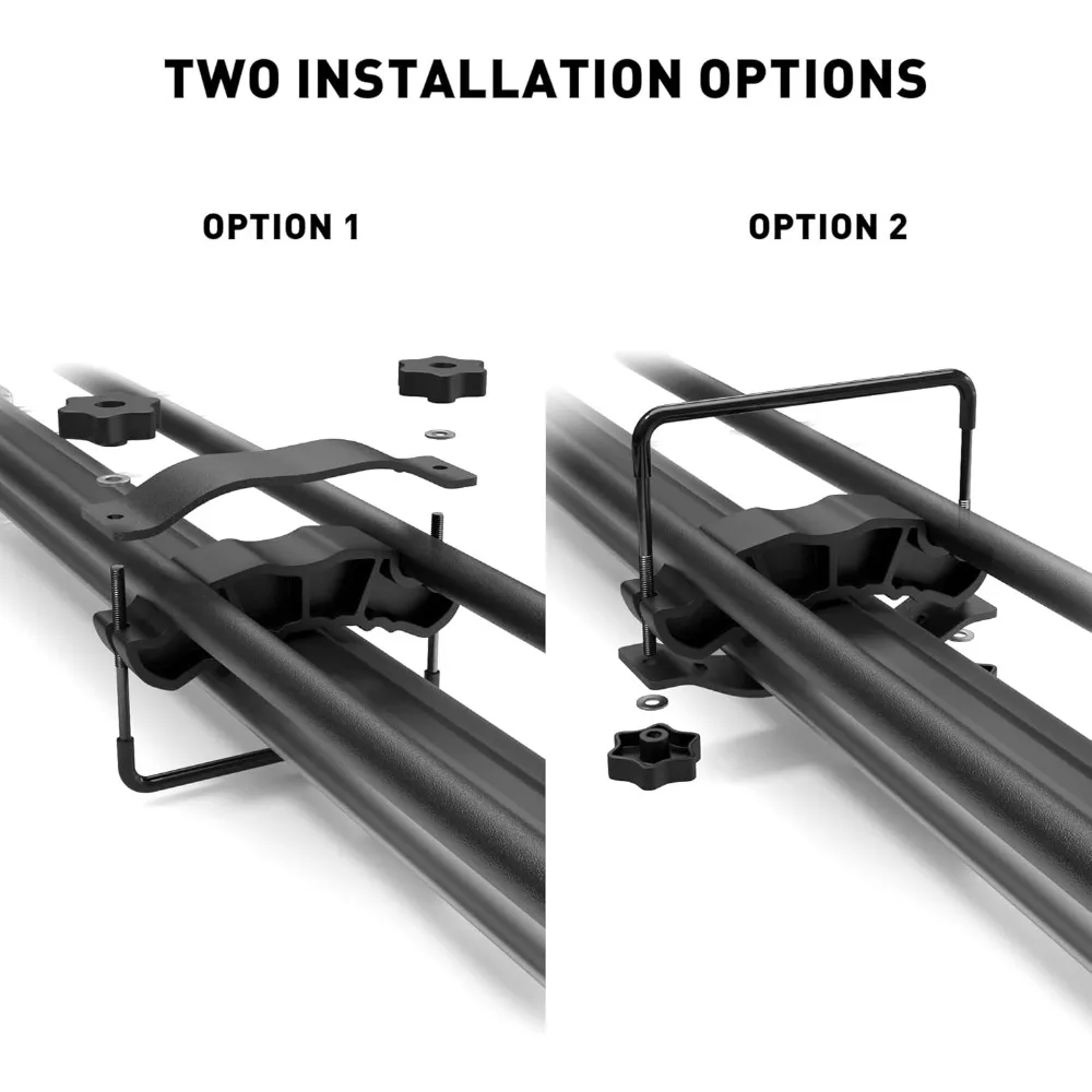 سلة حامل السقف، حامل شحن مثبت على حامل السقف مقاس 64 × 39 بوصة × 4 بوصة مع حقيبة شحن مقاس 21 قدمًا مكعبًا، شبكة شحن 3 × 4 بوصات، قطعتان من السقاطة #3
