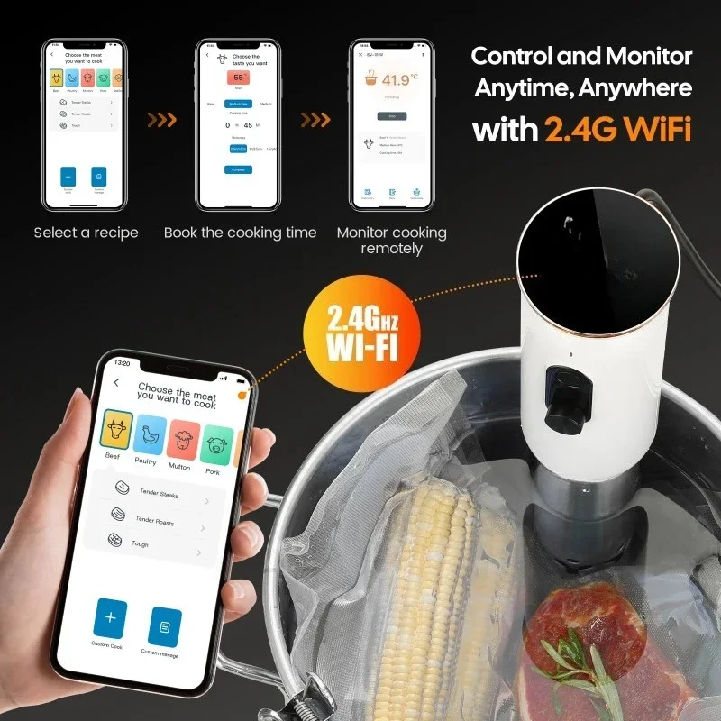 New WiFi Sous Vide ISV-101W White Slow Cooker