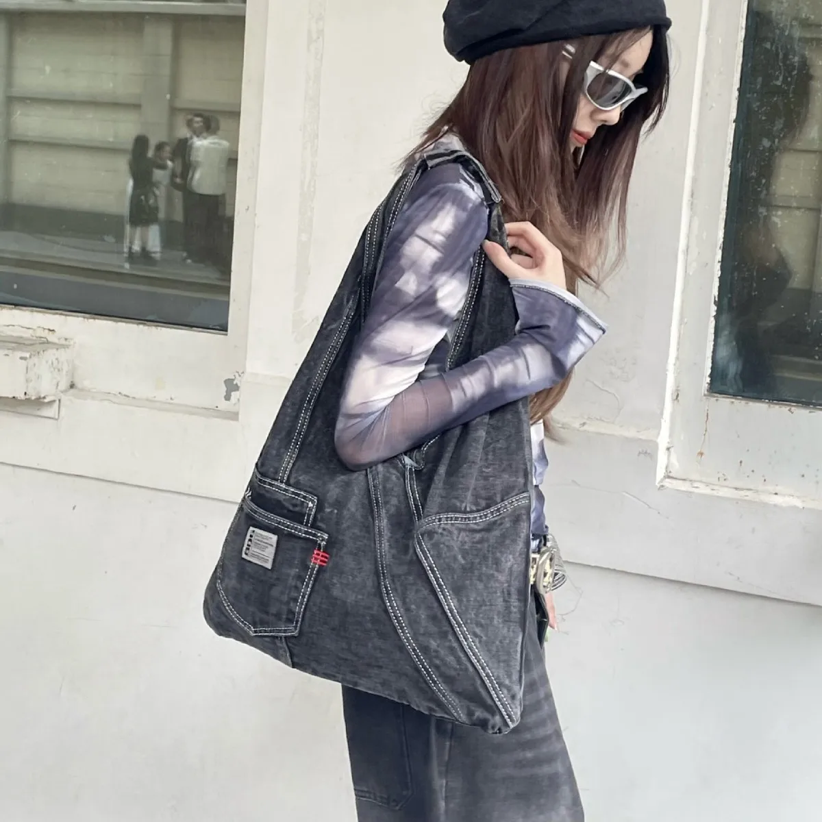 

Denim Versatile Canvas Bags Retro Single Shoulder Student Versatile Large Capacity Shoulder Bag
