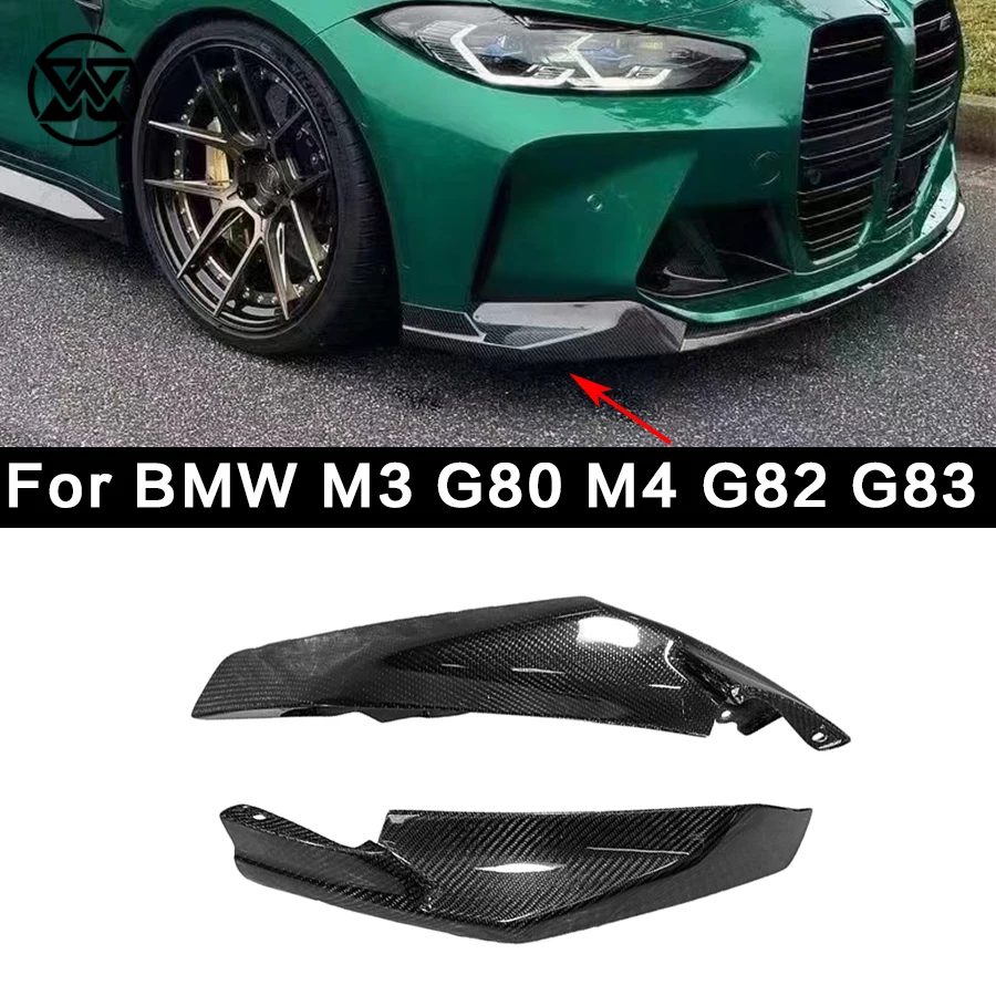 

Carbon Fiber Front Canard Splitter Air Vent Side Fins Winglet For BMW M3 G80 M4 G82 G83 Car Flaps Apron Trim Body Kit
