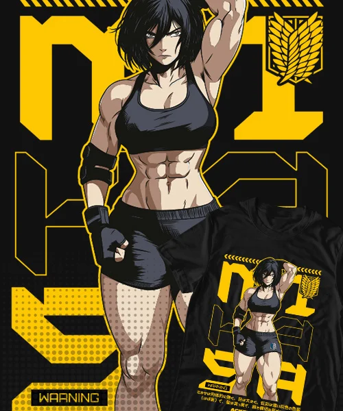 T-shirt For Anime Attack on Titan Mikasa Ackerman GYM