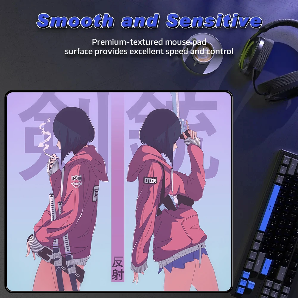 

Коврик для мыши в стиле аниме HD с принтом, офисный компьютерный коврик для мыши, профессиональный игровой коврик для киберспорта, водонепроницаемая поверхность, игровые аксессуары