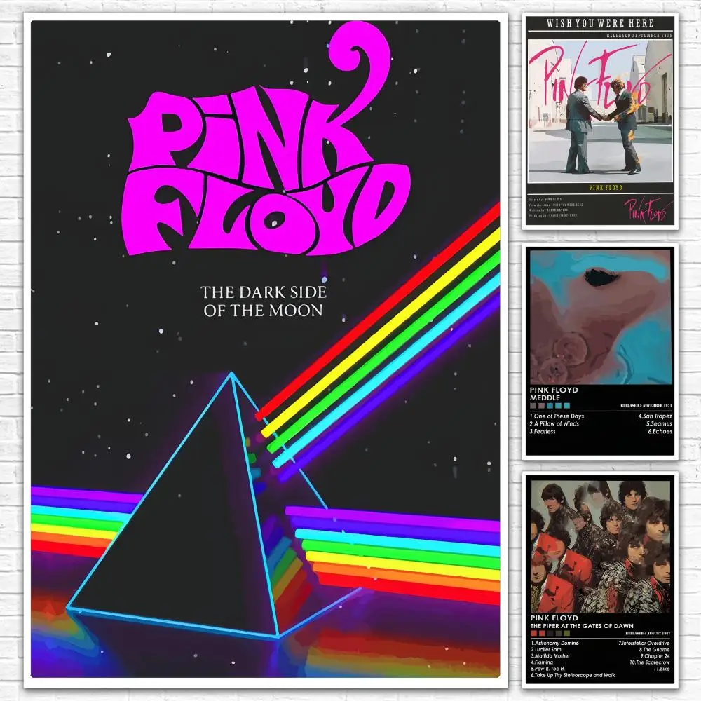 Progressive Rock Band P-Pink Floyd Poster All-match HD Waterproof Self-Adhesive Wall Art Sticker For Home Bedroom