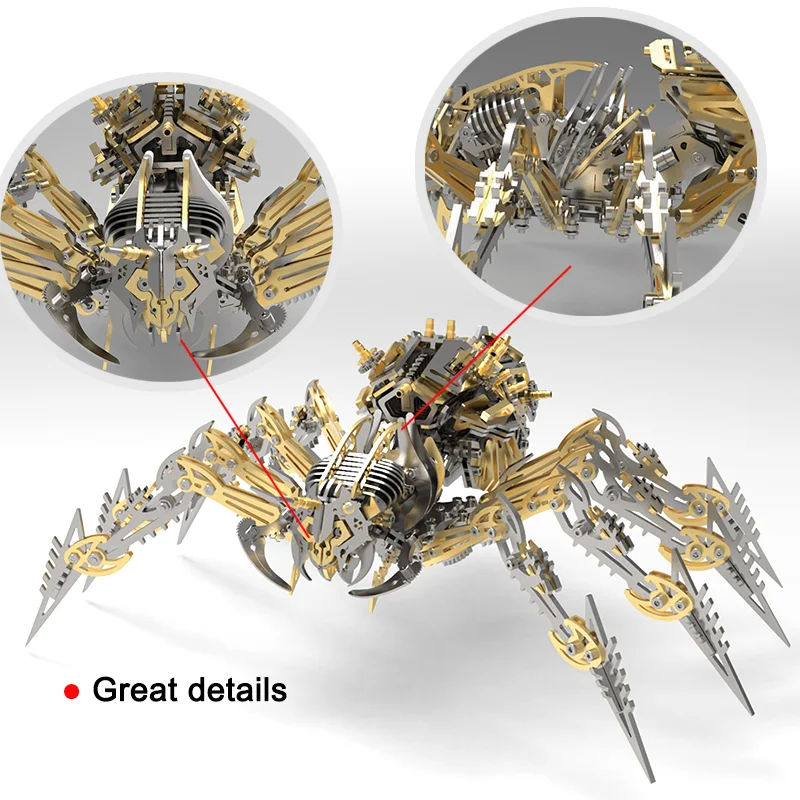 3D Metal Constructor Spider Demon King Modeling DIY Assembly Kits Mechanical Insect blocks Xmas Birthday Gifts for Kids Adult