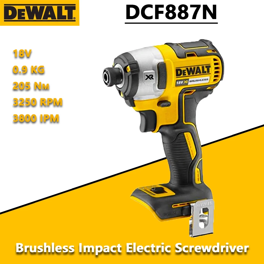 

DEWALT DCF887N 18V 205Nm Electric Screwdriver Impact Driver Lithium-ion 1/4 inches Brushless Rechargeable Electric Drill