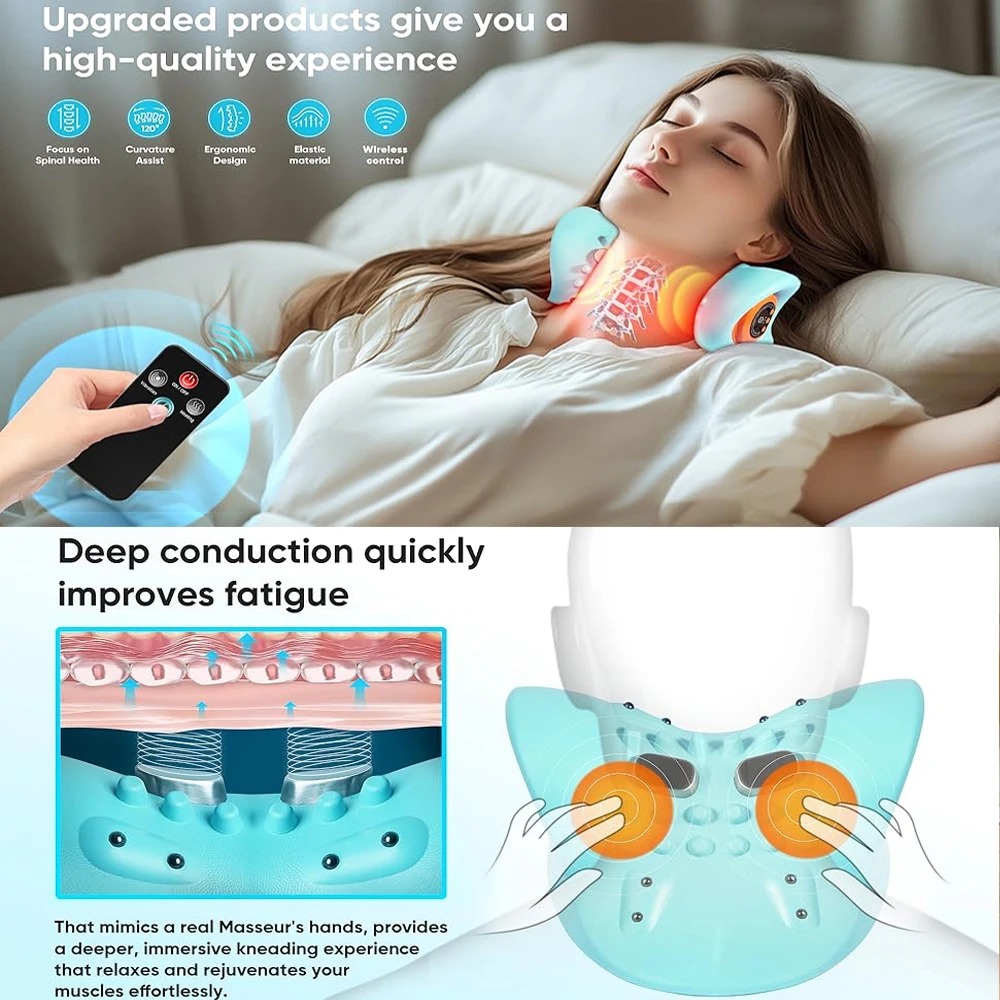 

Electric Neck Massager Pulse Neck Stretcher Cervical Traction Relax Heat Cervical Pillow Massage Shoulder Spine Correction