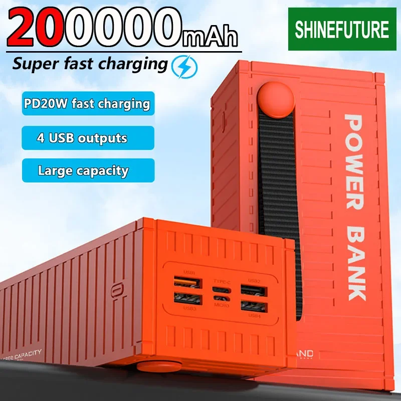 200000mah Power Bank 66w super schnelles Laden tragbares Ladegerät Telefon externer Akku für iPhone Xiaomi Samsung Ersatz akku