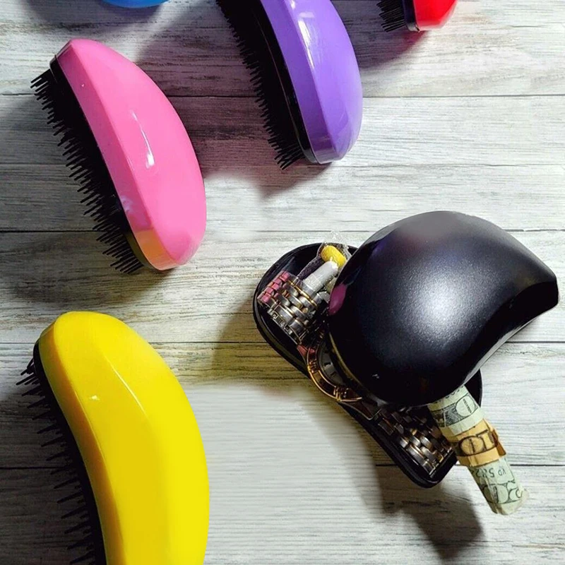 Hairdressing Comb with Concealed Money Storage Feature, Secure Box for Jewelry and Key, Creatively Designed Massage Beauty Comb