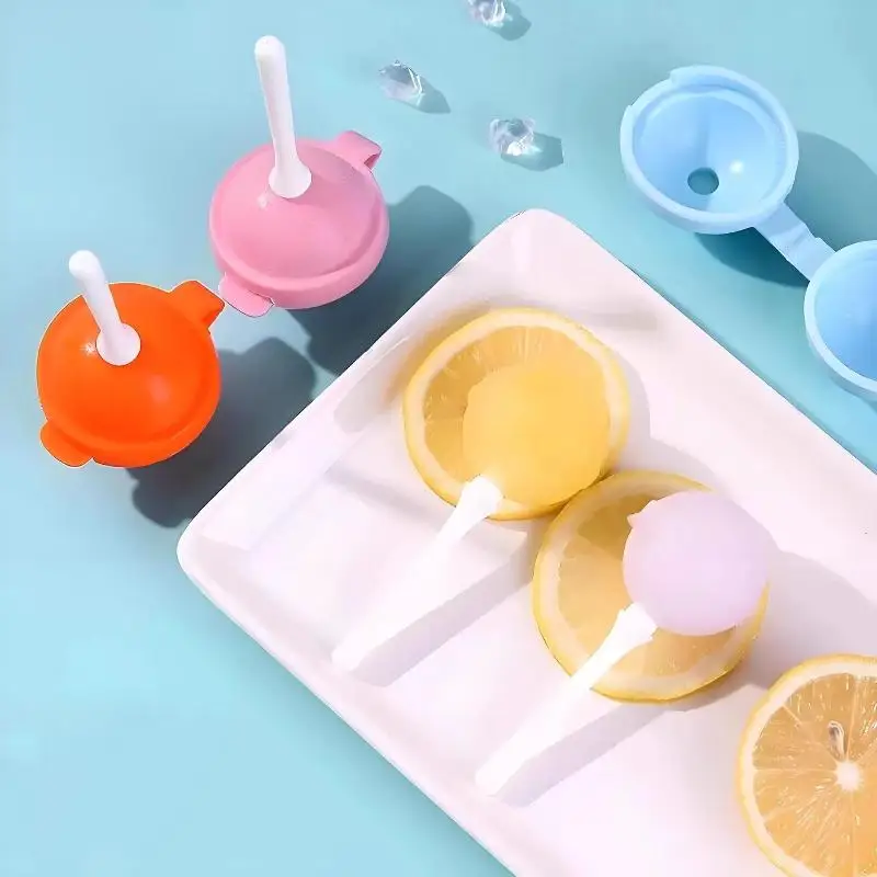 Mini Silicone Popsicle Mold Lollipop Ice Tray Food Grade Reusable Non-Stick Stackable Ice Cream Mould For Egg Bites Food Storage