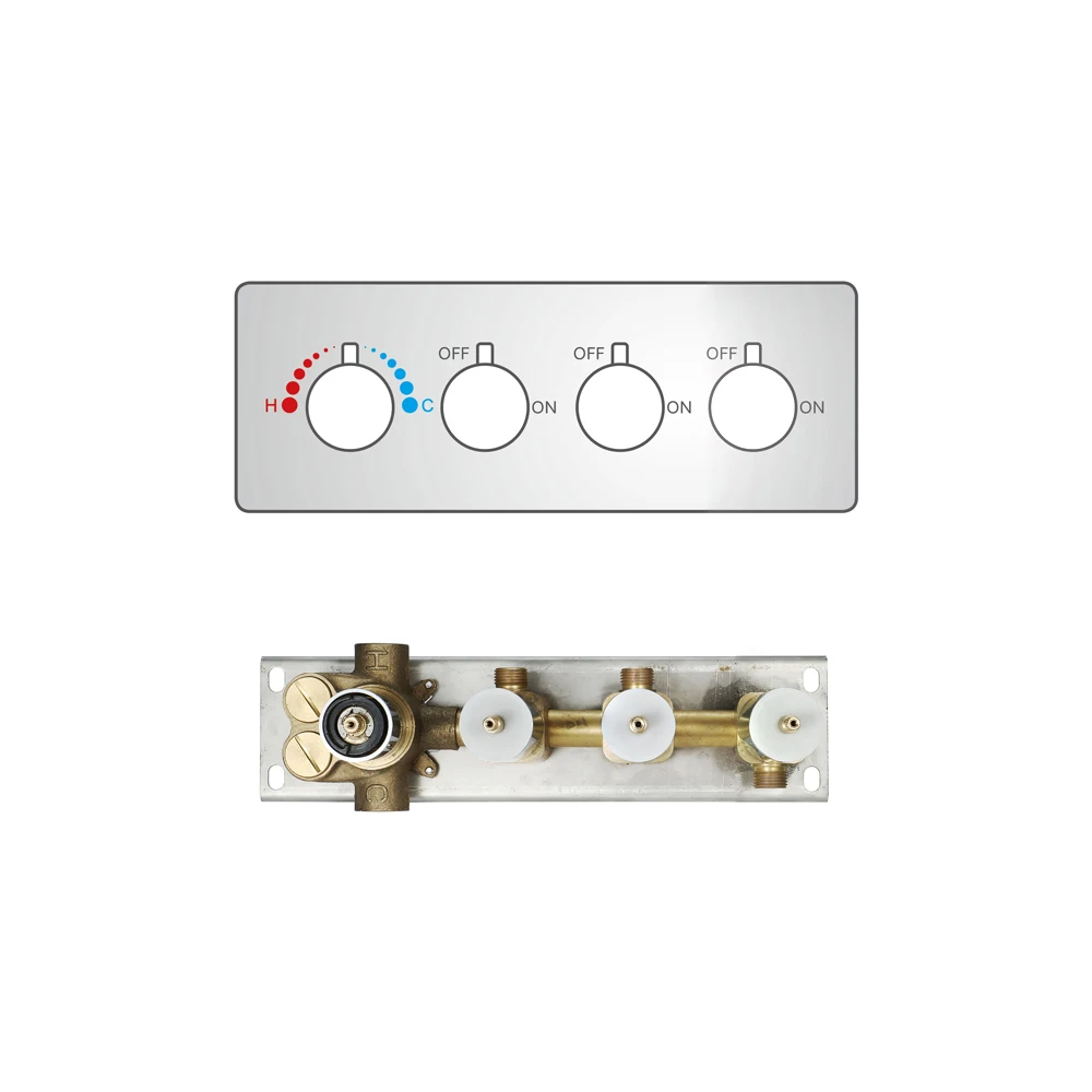 

Shower faucet accessories valve body two/three/four function high flow thermostat switch brass chrome