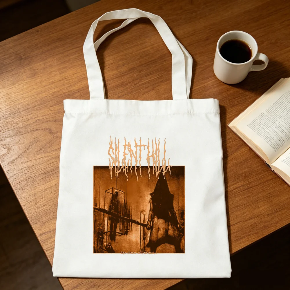 Silent Hill tote bag reusable foldable y2k grocery totebag woman