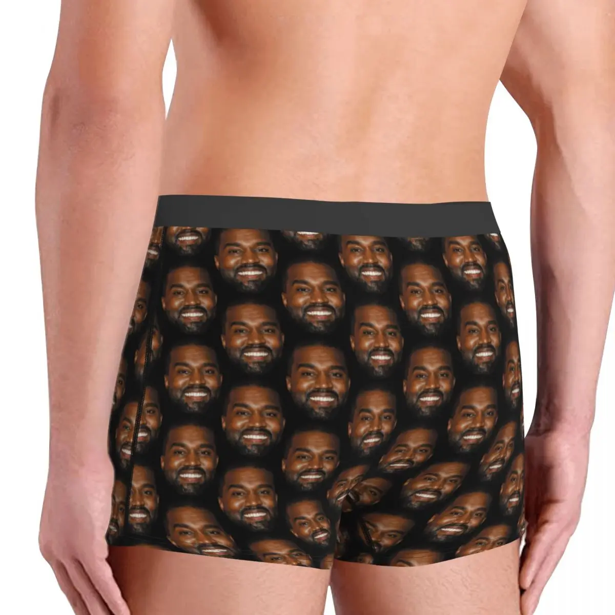 Custom Funny Kanye West Meme Underwear Male Print Boxer Briefs Shorts Panties Soft Underpants