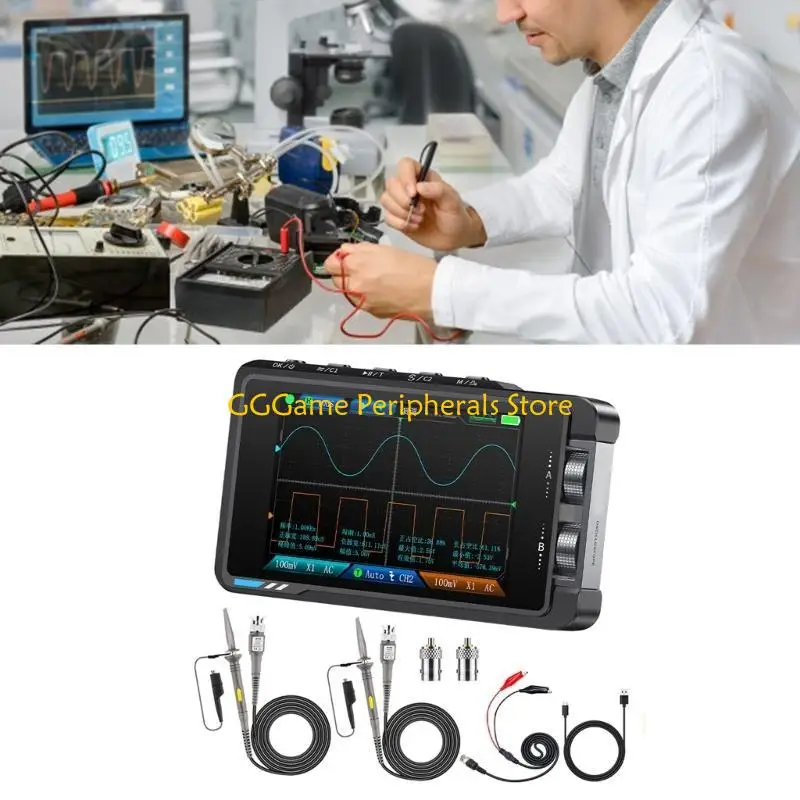 

U55B DS215H Oscilloscope Handheld Small 2-Channel 2-In-1 High Precised Digital Generator for DIY Enthusiasts