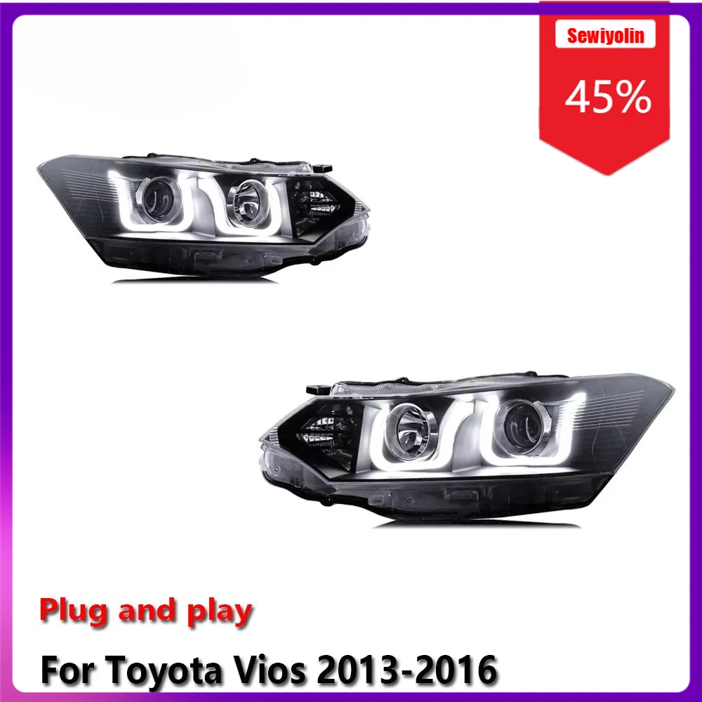 

Sewiyolin Car LED Lamp Headlight Assemblies For Toyota Vios 2013-2016 Fog DRL Brake Turn Signal Lamp