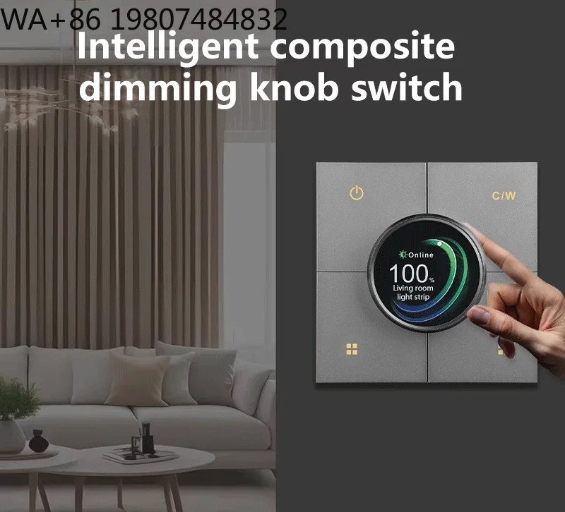 Concealed Wall Mount Smart Life Switch ABS+PC Dimming Knob Zigbee Scene Remote Automation Control Panel