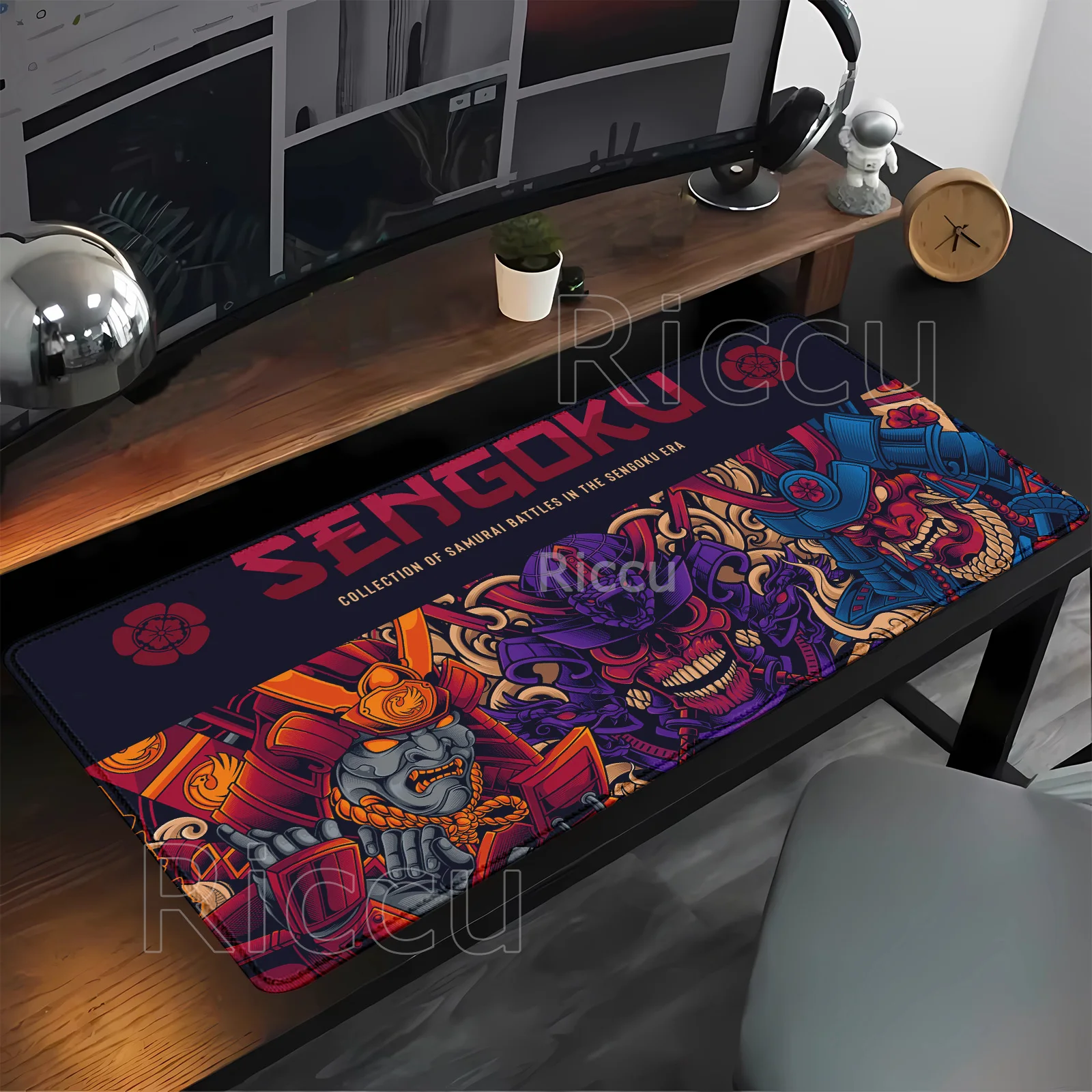 

Samurai Warrior Mousepad Gamer Computer offices Accessories Keyboard Table Mat black and white Mouse pad Gaming Laptop Desk Mat