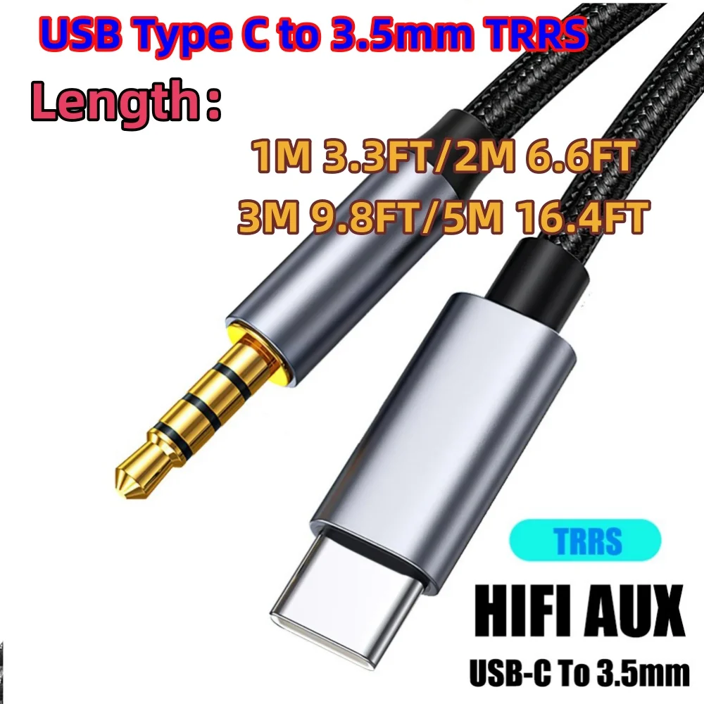 �y�Z�[�����zUSB Type-C - 3.5mm TRRS 4��AUX�P�[�u�� iPhone 15 Pro Max iPad Xiaomi �w�b�h�Z�b�g �}�C�N �ԍ�HIFI�p 1m 2m 3m 3.5mm�I�[�f�B�I�R�l�N�^