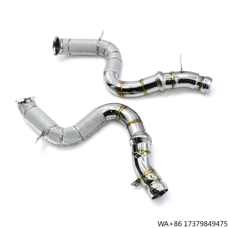 

Deleville Exhaust Pipe for Mercedes-Benz S63 AMG 4.0T 2022-2023 Stainless Steel Downpipe With Heat Shield Auto Accessories