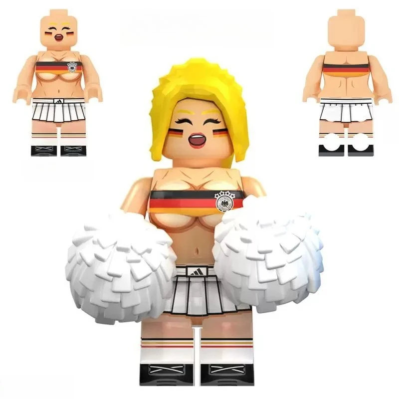 5cm Football Babe Movie Figure Peripheral Model Cheerleading Team Building Block Builders Desktop Decorative Ornaments Gift Toys