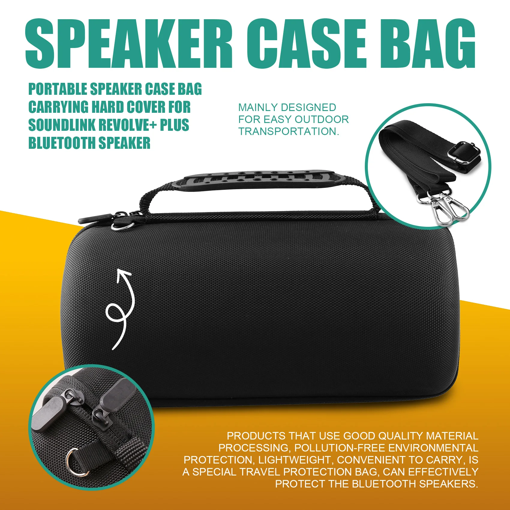 ABUO Portable Speaker Case Bag Hard Cover for BOSE Soundlink Revolve+ Plus