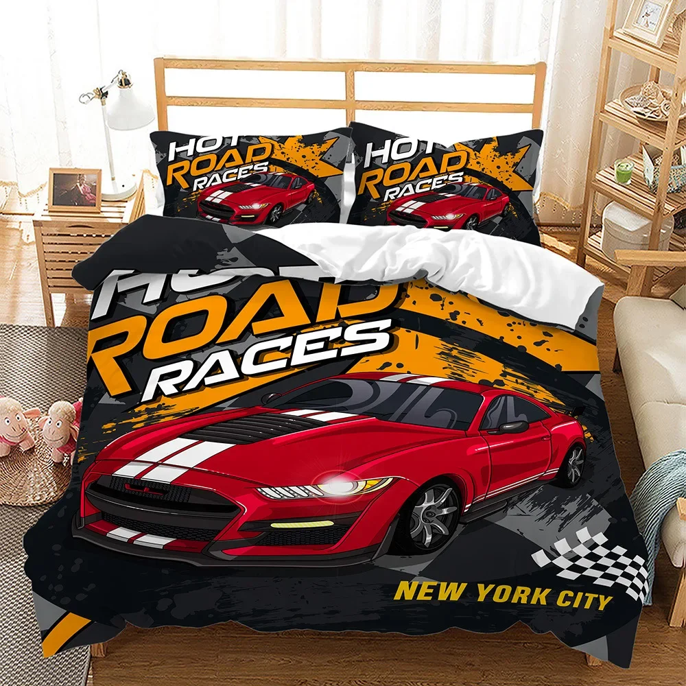 

Cool Racing Cars Bedding Set Modern 3d Bed Linen Quilt Duvet Cover Sets Home Textile Decor Twin Single Queen King Size Fashion