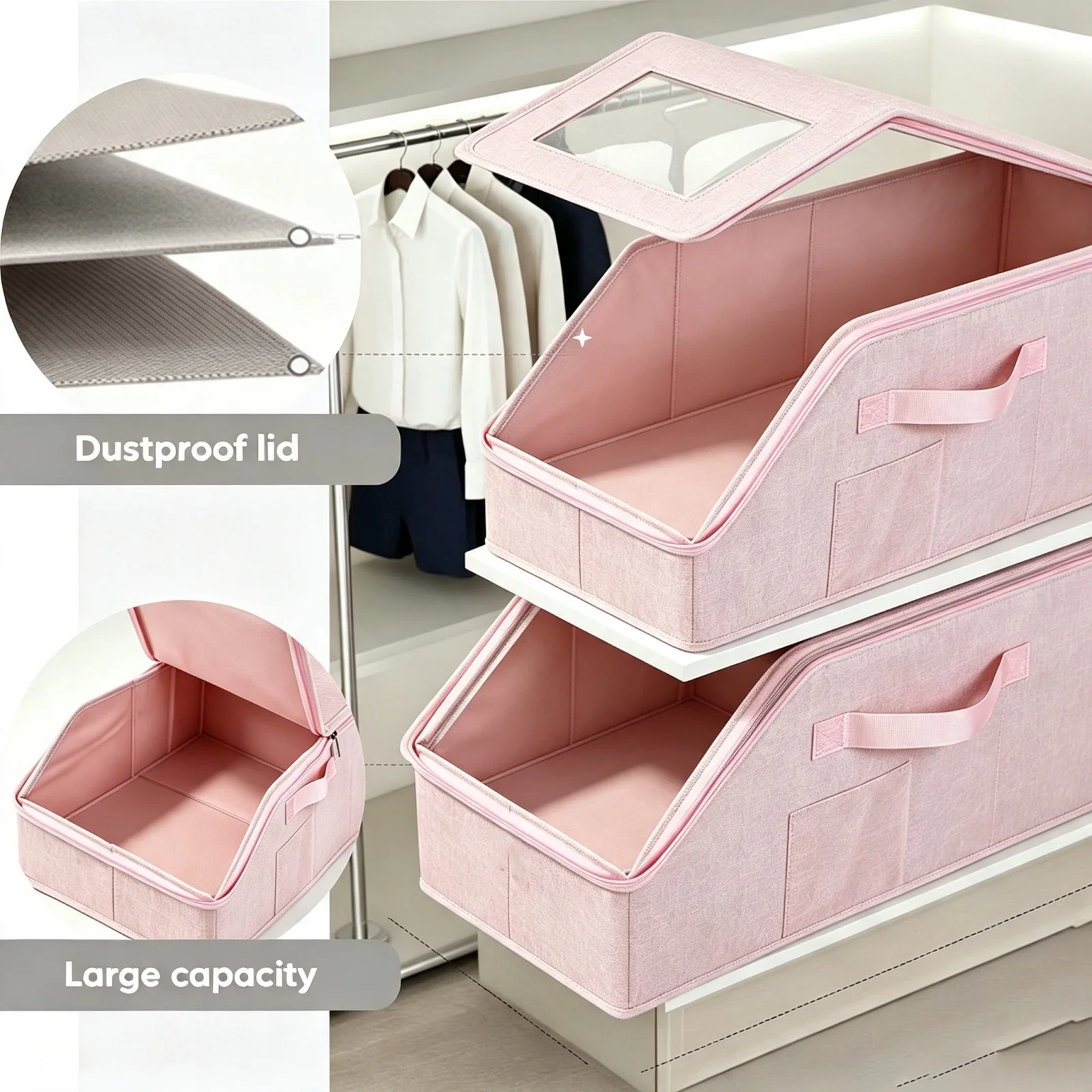 1 PCS Stackable Hat Storage for Baseball Caps, Large Hat Organizer with transparent window, Holds up to 30 Caps Hat Organizer