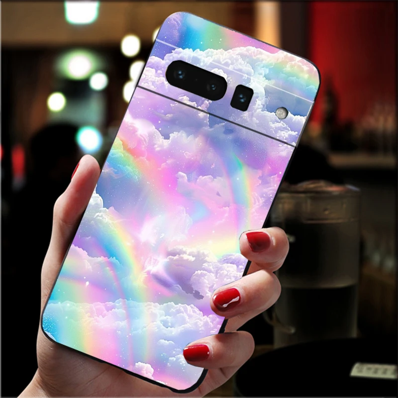 

Phone Case For Google Pixel 10 9 Pro XL 9A 8 7 6 Pro Pixel 8A 7A 6A Pixel 8 7 6 5 Rainbow clouds Case