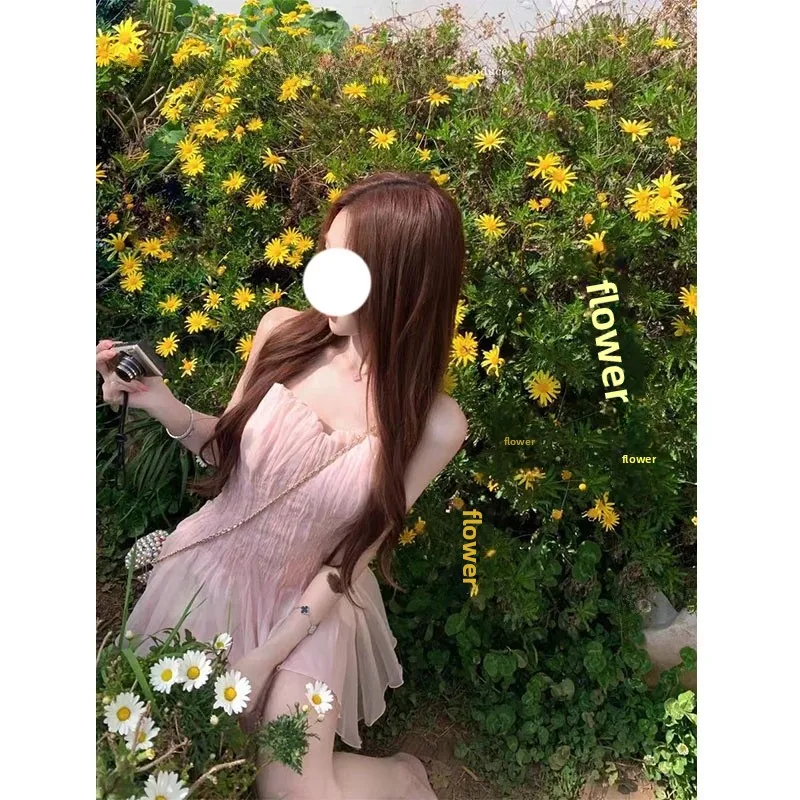 

Fairy Kiss Beautiful White Fairy Powder! Mermaid Strapless Slimming Waist Top New Style Women's Fashion Spring Outfit Set