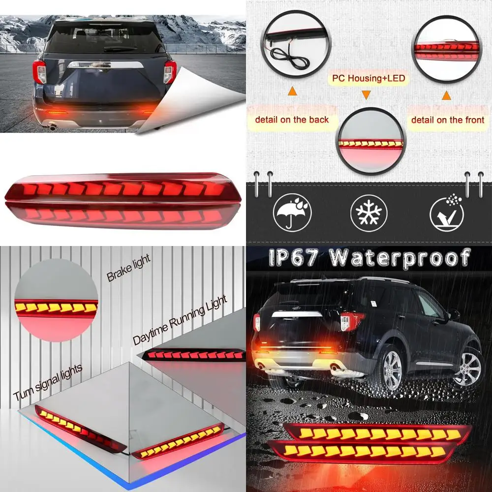 

2020-2023 Ford Explorer LED Rear Bumper Reflector Lights - Tail, Brake, Fog, DRL, Turn Signal (Red)