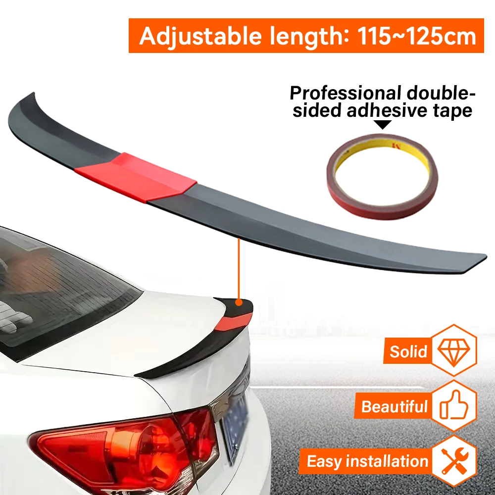 Car Universal Roof Spoiler Tail Universal Car Rear Wing Stick-on Perforated Trunk Spoiler Rear Wing Car Adaptations Tail